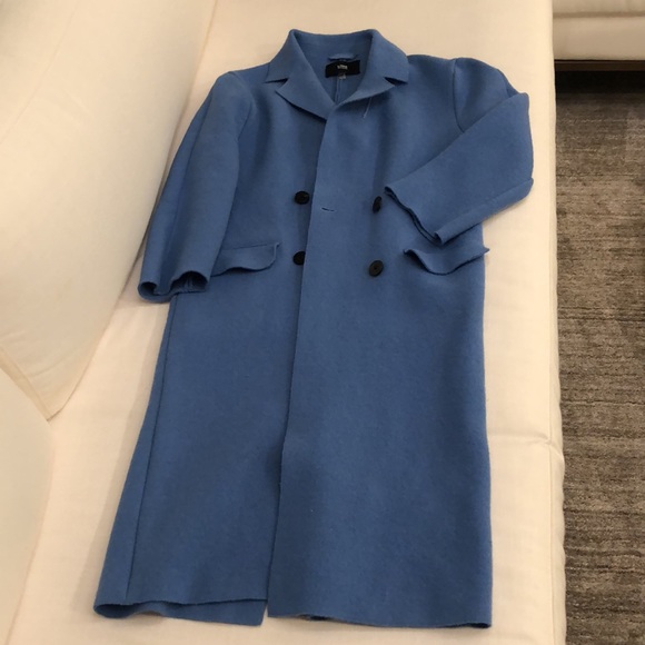 Wool Blend. Soft Blouce Blue two button. Pockets. Size XS - Picture 5 of 8